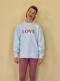 Mikina Oversize LOVE Blue Ice
