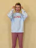 Mikina Oversize LOVE Blue Ice