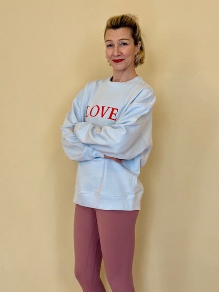 Mikina Oversize LOVE Blue Ice - XL