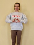 Mikina Oversize LOVE Cool Grey